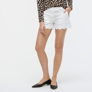 JCrew Scalloped Linen Shorts